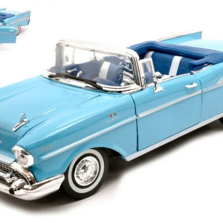 MotorMax CHEVROLET BEL AIR CONVERTIBLE 1957 LIGHT BLUE 1:18