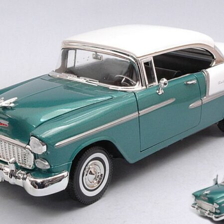 MotorMax CHEVROLET BEL AIR HARDTOP 1955 DARK GREEN/WHITE 1:18