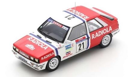 Spark Model RENAULT 11 N.21 TOUR DE CORSE RALLY DE FRANCE 1987 ROUBY-MARTIN 1:43