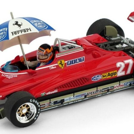 Brumm FERRARI 126 C2 G.VILLENEUVE 1982 N.27 BRAZIL GP + PILOTA E OMBRELL.1:43