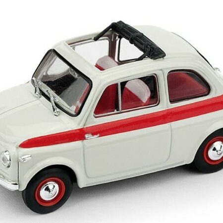 Brumm FIAT 500 1959 TETTO APRIBILE SPORT 2a SERIE APERTA BIANCO/ROSSO 1:43