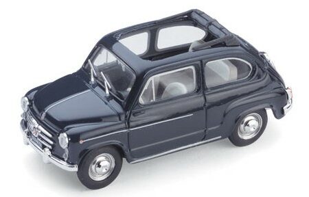 Brumm FIAT 600 D BERLINA 1960 TRASFORMABILE APERTA BLEU SCURO 456 1:43