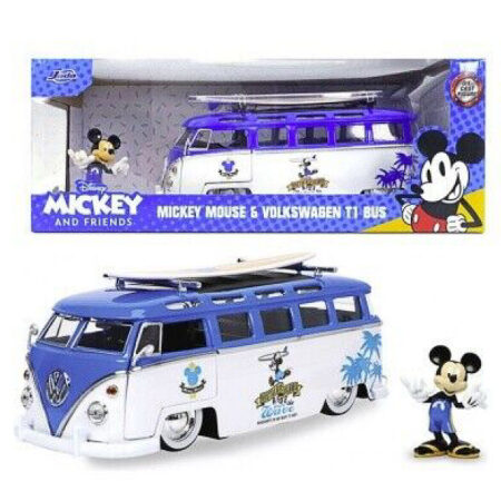 Jada Toys MICKEY VAN VW T1 BUS W/FIGURE 1:24