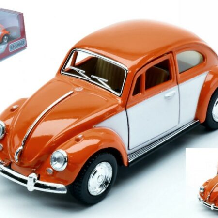 Kinsmart VW CLASSIC BEETLE 1967 ORANGE/WHITE BOX cm 12