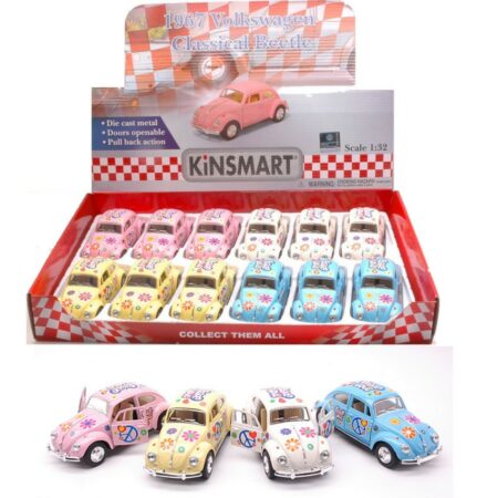 Kinsmart VW CLASSIC BEETLE 1967 FLOWER POWER cm 12 1:32