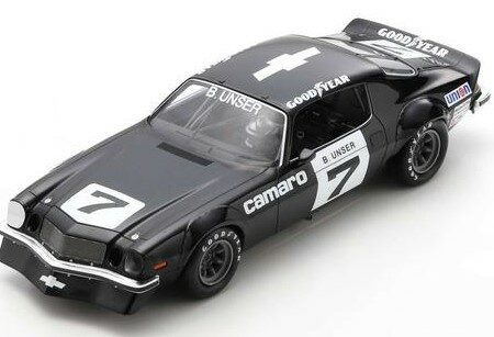 Spark Model CHEVROLET CAMARO N.7 WINNER MICHIGAN IROC 1974 BOBBY UNSER 1:18