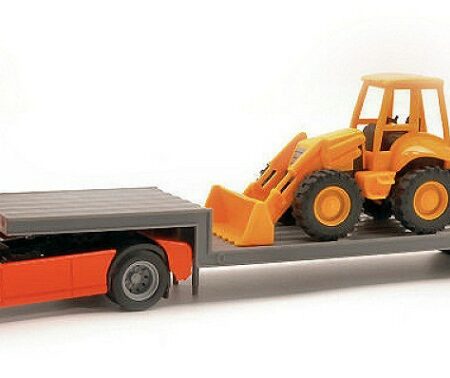 New Ray MAN F2000 LOWBOY W/BACKHOE LOADER 1:43