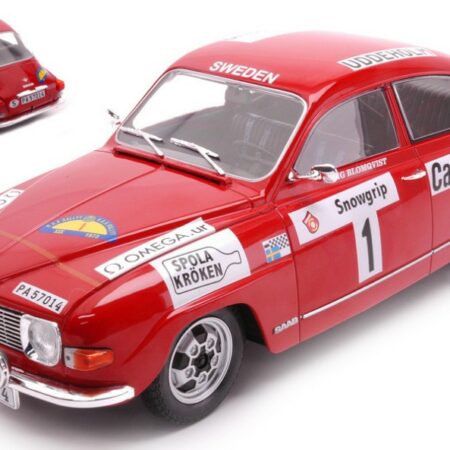 Ixo Model SAAB 96 V4 N.1 RALLY SWEDEN 1973 BLOMQVIST/HERTZ 1:18