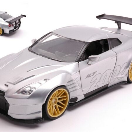 Jada Toys NISSAN GT-R (R35) BEN SOPRA "I LOVE THE 2000s" PRIMER CANDY SILVER 1:24