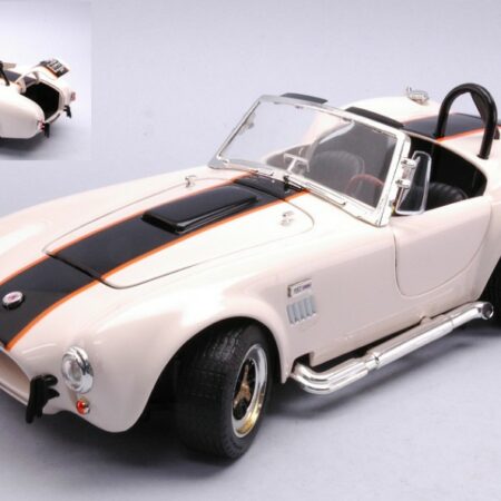 Lucky Die Cast SHELBY COBRA 427 S/C 1964 CREAM W/BLACK STRIPES 1:18