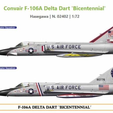 Hasegawa F-106A DELTA DART BICENTENNIAL (2 KITS) KIT 1:72