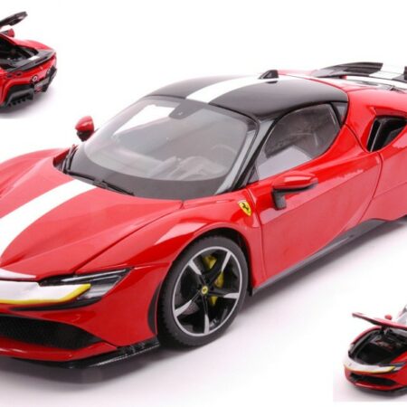 Burago FERRARI SF90 STRADALE ASSETTO FIORANO RED/WHITE SIGNATURE 1:18