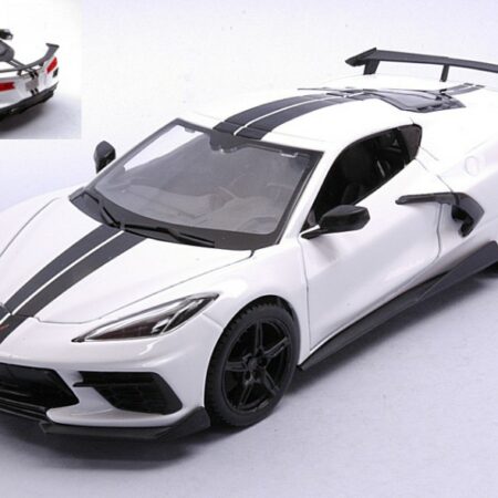 Maisto CHEVROLET CORVETTE STINGRAY COUPE' HIGH WING 2020 WHITE 1:24