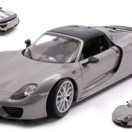 Welly PORSCHE 918 SPYDER W/CLOSED TOP GREY 1:18