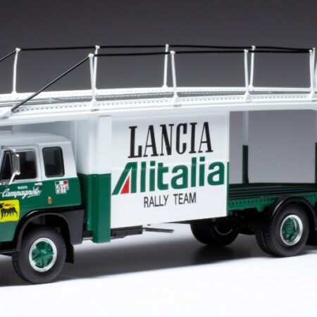 Ixo Model FIAT 673 RACING LANCIA ALITALIA TRANSPORTER 1976 GREEN/WHITE REPROD.1:43