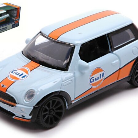 MotorMax MINI COOPER WITH GULF LIVERY LIGHT BLUE/ORANGE 1:43