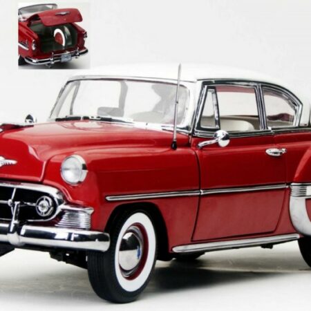 SunStar CHEVROLET BEL AIR H.TOP COUPE WITH WHITE ROOF 1953 RED  1:18