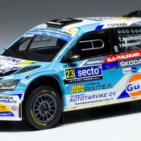 Ixo Model SKODA FABIA RALLY2 EVO N.23 RALLY FINLAND 2022 ASUNMAA/MANNISENMAKI 1:43