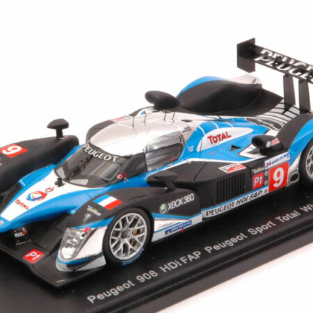 Spark Model PEUGEOT 908 N.9 WINNER LM 2009 D.BRABHAM-M.GENE -A.WURZ 1:43 REPRO