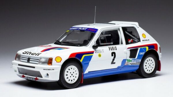 Ixo Model PEUGEOT 205 T16 N.2 RALLY MONTE CARLO 1985 VATANEN/HARRYMAN 1:24