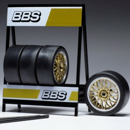 Ixo Model SET 4 WHEELS BBS MOTORSPORT ONE-PIECE CHROME/GOLD 1:18