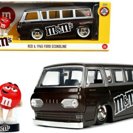 Jada Toys FORD ECONOLINE WITH RED FIGURE "M&M'S" 1965 BROWN 1:24