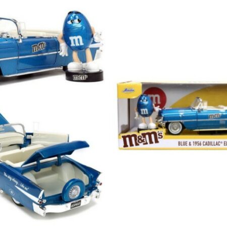 Jada Toys CADILLAC ELDORADO WITH BLUE FIGURE "M&M'S" 1956 BLUE 1:24