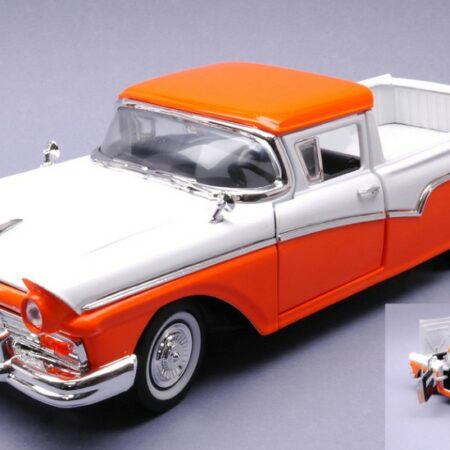 Lucky Die Cast FORD RANCHERO 1957 WHITE/ORANGE 1:18