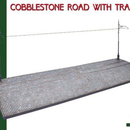 Miniart COBBLESTONE ROAD W/TRAM LINE  KIT 1:35