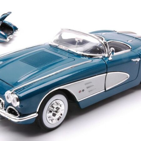 MotorMax CHEVROLET CORVETTE 1958 BLUE/SILVER 1:18