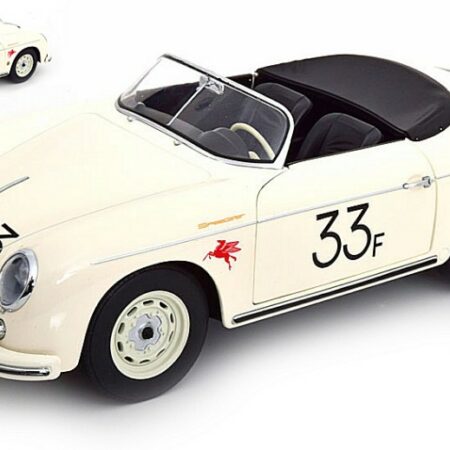 KK Scale PORSCHE 356 A SPEEDSTER N.33 JAMES 1955 WHITE 1:12