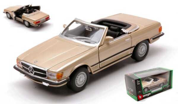 Burago MERCEDES 450 SL 1977 METALLIC GOLD 1:32