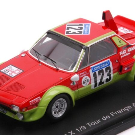 Spark Model FIAT X 1/9 ABARTH N.123 TOUR D.FRANCE AUT.1974 G.PIANTA-F.ROSSETTI 1:43