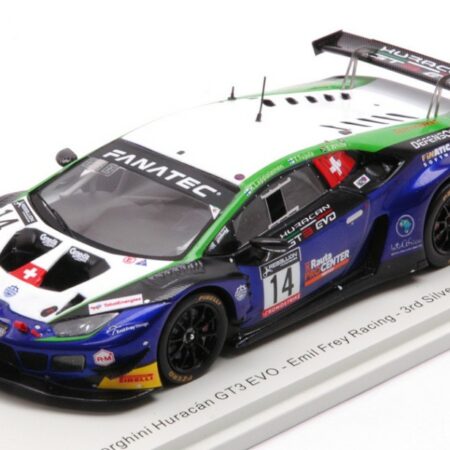 Spark Model LAMBORGHINI HURACAN GT3 N.14 3rd CLASS 24 H SPA 2022 TUJULA-WHITE-LAPPAL