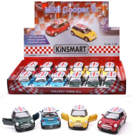 Kinsmart MINI COOPER S CAR ROOF WITH UK FLAG cm 12 1:28