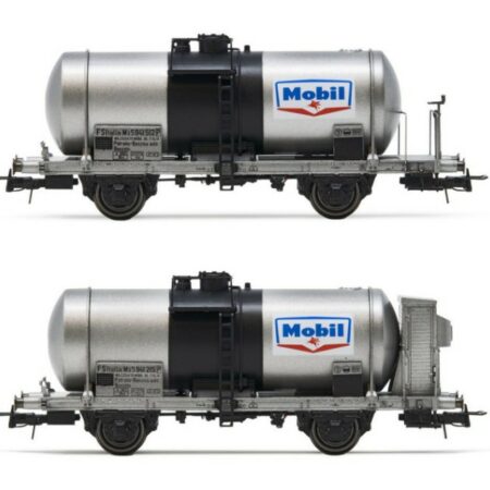 Rivarossi FS 2-UNIT SET TANK 2-axle WAGONS, big tank MOBIL EP.III 1:87