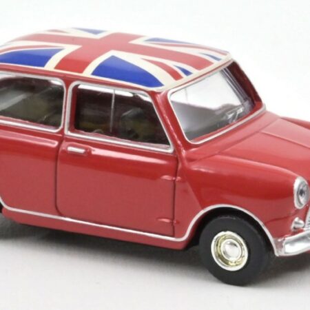 Norev MINI COOPER S 1964 TARTAN RED WITH FLAG ON ROOF 1:54