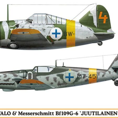 Hasegawa B-239 BUFFALO & MESSERSCHMITT Bf109G-6, JUUTILAINE KIT 1:72