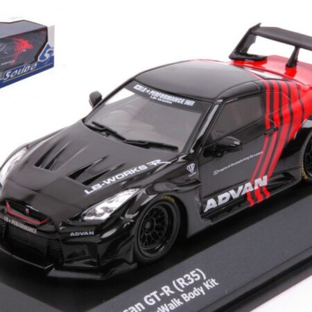 Solido NISSAN GT-R (R35) LB WORKS COUPE ADVAN 2016 BLACK RED 1:43