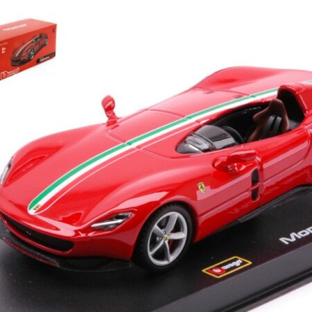 Burago FERRARI MONZA SP1 CONVERTIBLE RED/WHITE SIGNATURE 1:43