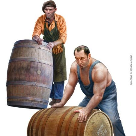 Miniart MEN WITH WOODEN BARRELS KIT 1:35