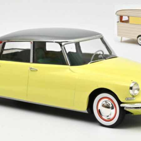 Norev CITROEN DS 19 1960 YELLOW & CARAVAN DIGUE PANORAMIC 1:18