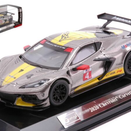 Burago CHEVROLET CORVETTE C8R N.4 2020 GREY 1:43