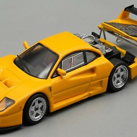 Tecnomodel FERRARI F40 LM 1996 PRESS VERS.YELLOW/SILVER WHEELS W/ENGINE DETAIL 1:64