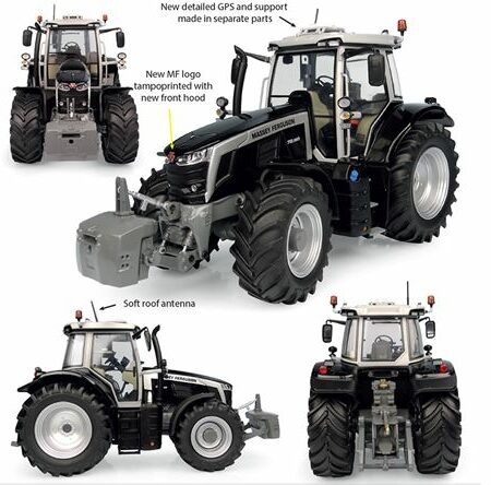 Universal Hobbies TRATTORE MASSEY FERGUSON 7S.190 "BLACK BEAUTY" 2023 1:32