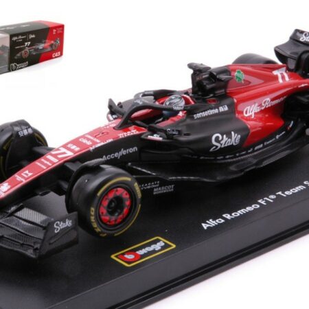 Burago ALFA ROMEO F1 C43 N.77 2023 VALTTERI BOTTAS SIGNATURE W/HELMET 1:43