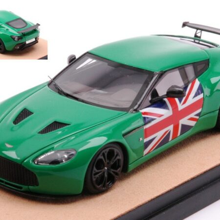 Tecnomodel ASTON MARTIN V12 ZAGATO 2012 GREEN W/ENGLISH FLAG ED.LIM.PCS 10 1:43