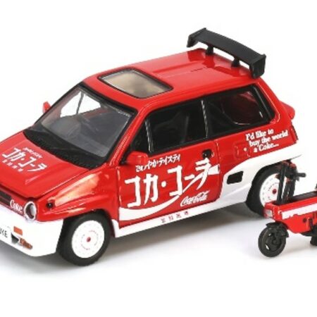 Spark Model HONDA CITY TURBO II COCA COLA WITH MOTOCAMPO LIVERY 1:64