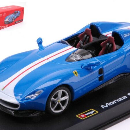 Burago FERRARI MONZA SP2 CONVERTIBLE BLUE/WHITE SIGNATURE 1:43