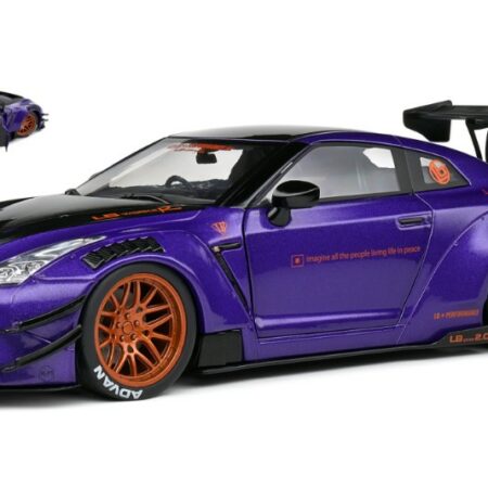 Solido NISSAN GT-R (R35) W/LIBERTY WALK BODY KIT 2.0 2022 PURPLEZILLA 1:18